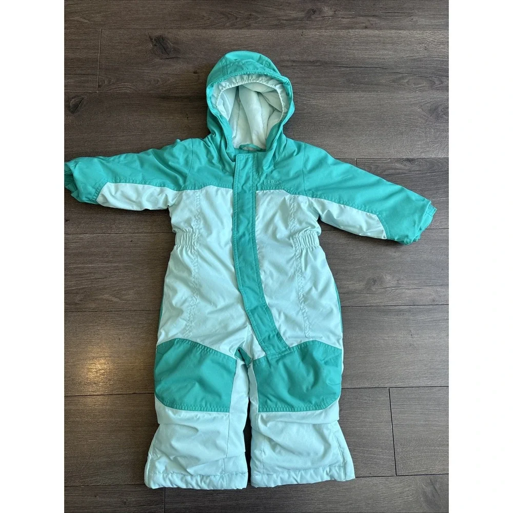 L.L. Bean Toddlers Cold Buster Snowsuit One Piece Hooded 12-18 Months Green